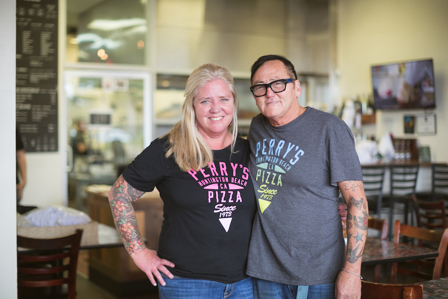 Jess and Dawn Bingaman of Perry's Pizza, Huntington Beach, California