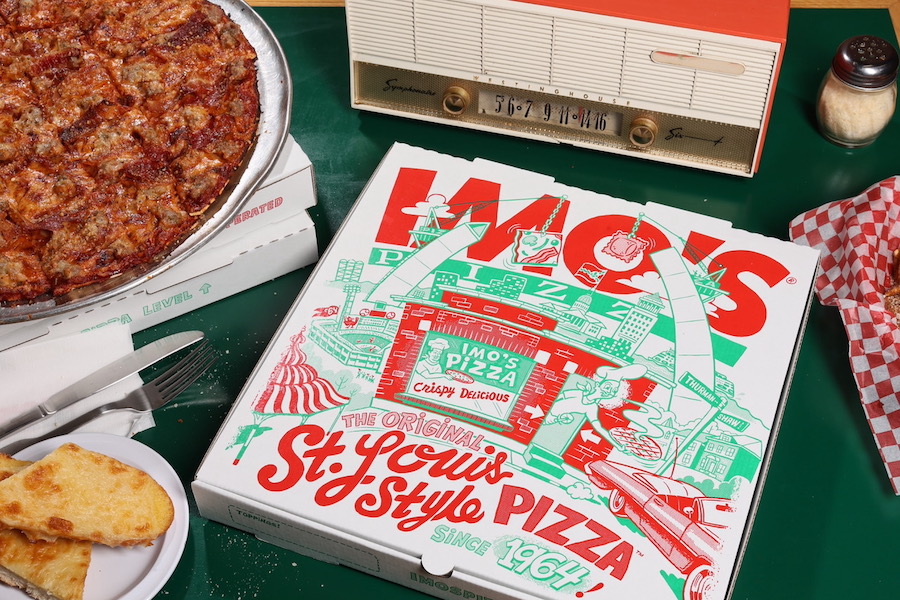 Imo's Pizza, commemorative pizza box, 60th anniversary, St louis